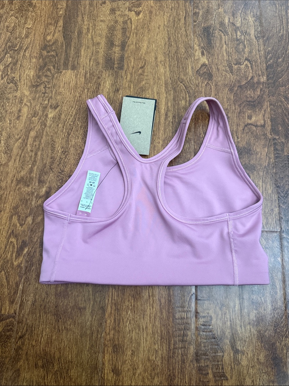 Nike Dusty Pink Athletic Sports Bra with White Swoosh - Picture 10 of 13